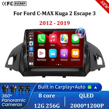 Android 16 Auto 4G WIFI GPS Car Multimedia Touch Screen Autoradio Per Ford C-MAX Kuga 2 Escape 3 2012 - 2019 Carplay Autoradio