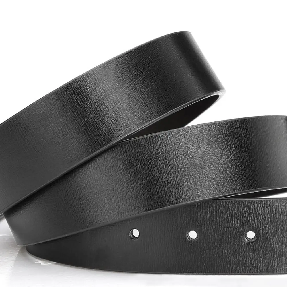 Replacement Luxury Brand Designer Craft DIY No Buckle Girdle 3.3cm with Hole Genuine Leather Belt Classic Waistband