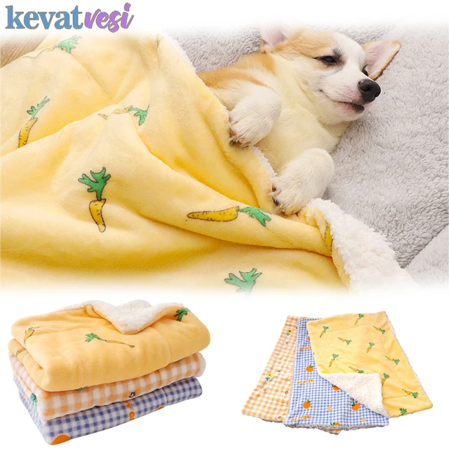 Winter Pet Dog Blanket Warm Soft Cushion Print Flannel Cotton Mattress Cats  Mat Puppy Blanket Bed Pads Dogs Pillow - AliExpress