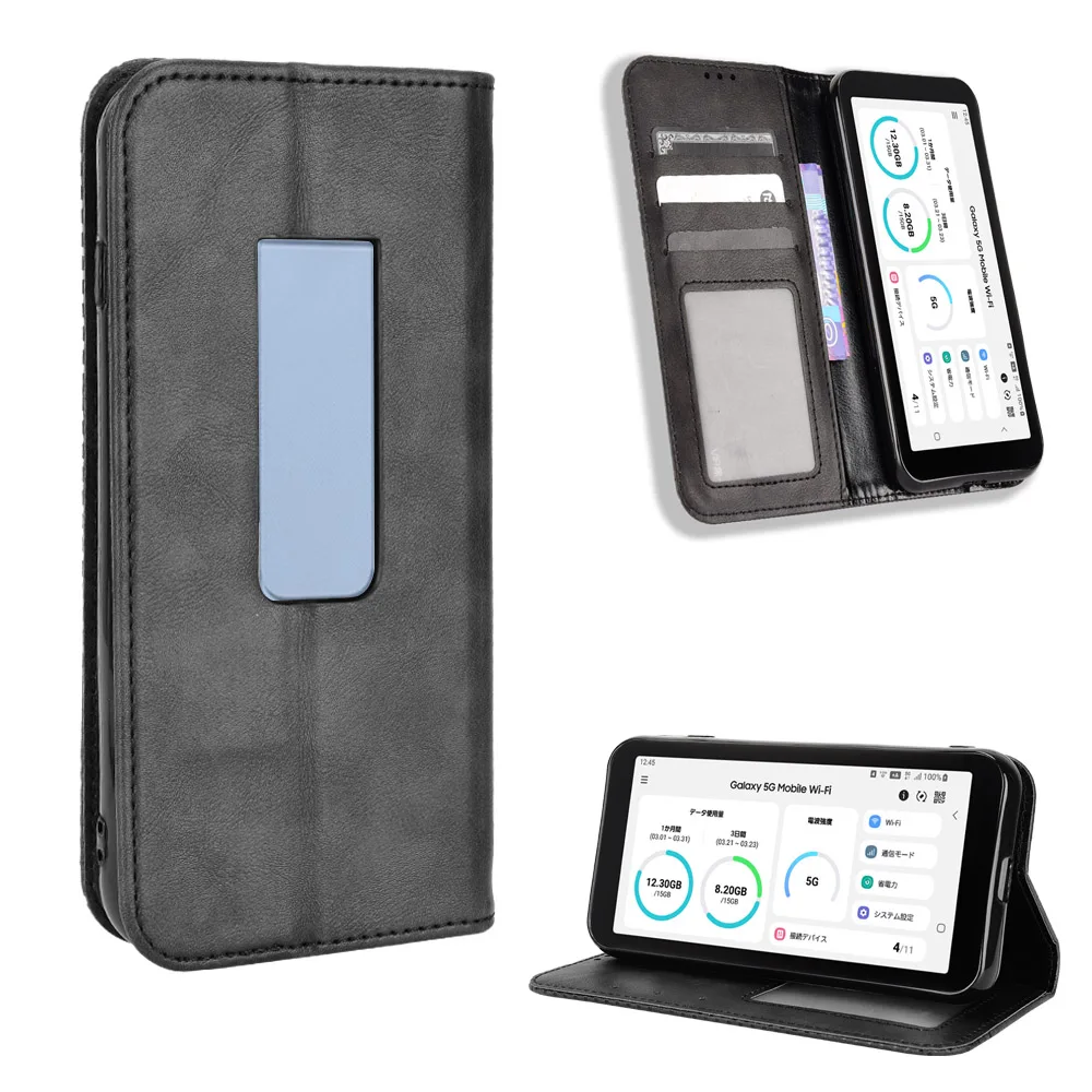Nuovo Stile Per Samsung Galaxy 5G Mobile Wifi Scr01 Portafoglio In Pelle Premium Flip Case In Pelle Per Samsung 5G Mobile Wifi Scr01 Phon