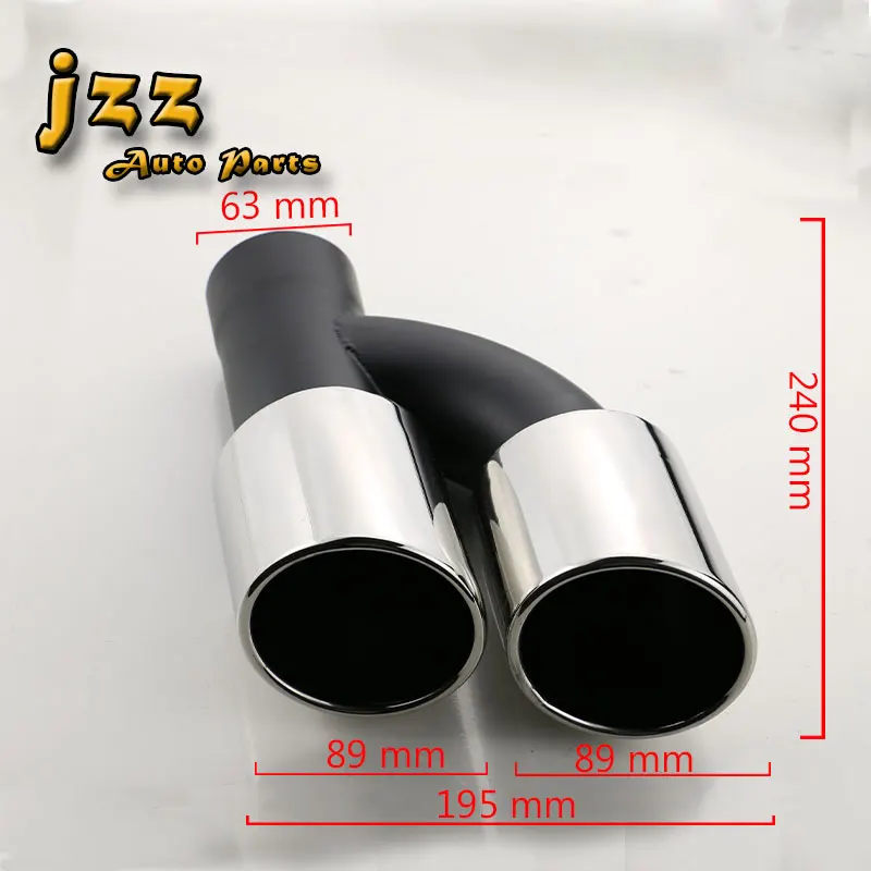 JZZ 1pcs Dual car exhaust tail pipe Stainless Steel Muffler exhaust tip for a4 b8