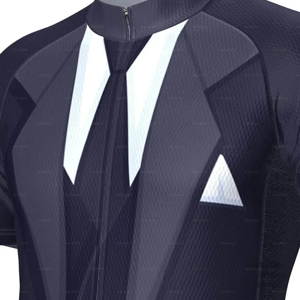 Raudax New Cute Kid's Suit and Tie Short Sleeve Breathable Cycling Jersey Soft Breathable Summer Bicycle Child Cycling Clothing
