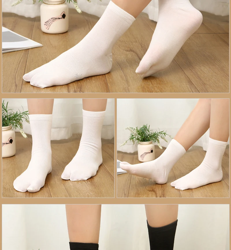 Japanische Clogs Socken Baumwolle Herren Damen Socken Sandale Split Two Toe Socke Ninja Socken KAWAI Kimono Tabi Socken Fußtasche Zehensocke – Detail 7