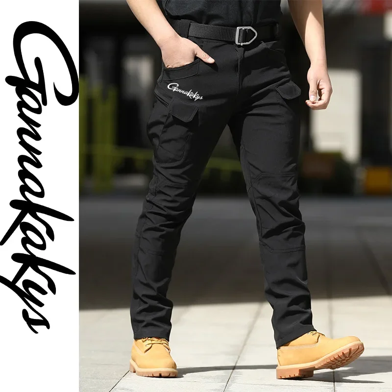 Autumn Men's Fishing Pants Windproof Hiking Sports Tactical Pants Mountaineering Camping Fishing Elastic