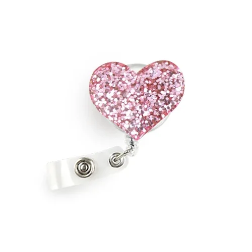 Heart Resin Pull Name id Card Badge Reel Holder for Nurse Student Silica Retractable Badge Holder Exhibition Chest Office Card retractable badge reel badge holder retractable id tag retractable id lanyard