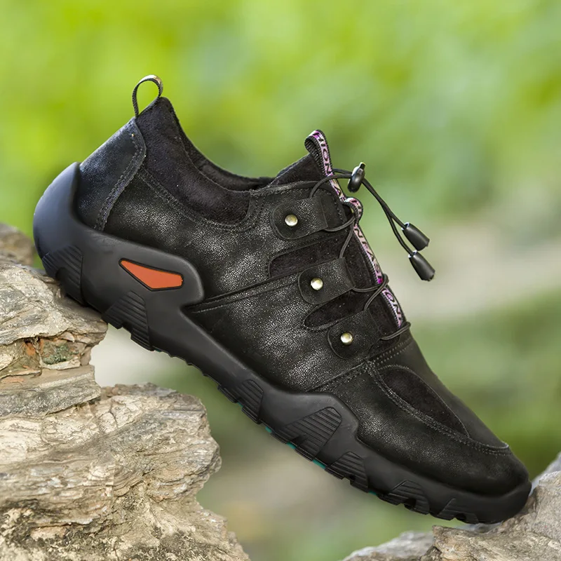 2022 Man Leather Casual Shoes Fashion Sneakers Outdoor Light Waterproof