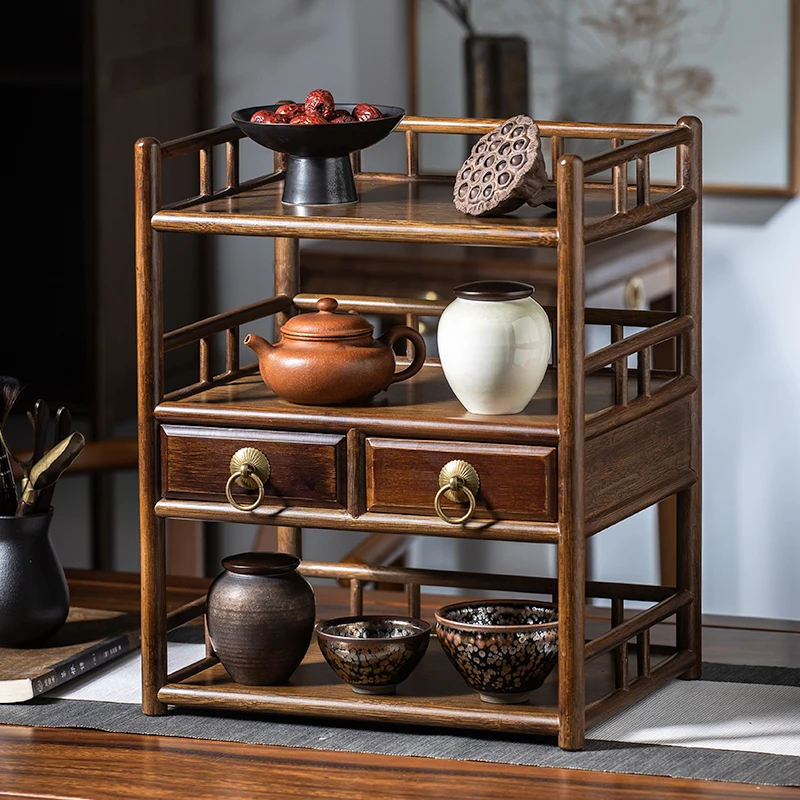 

CXH Desktop Small Tea Stand Tea Cup Shelf Tea Set Storage Rack Tea Table Teapot Storage Rack