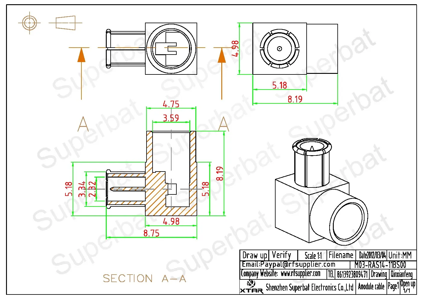 Right Angle RF Coaxial Connectors for Semi Rigid Cable