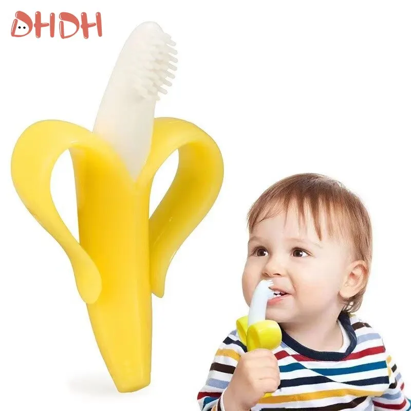 Banana Silicone Teether Brush 1
