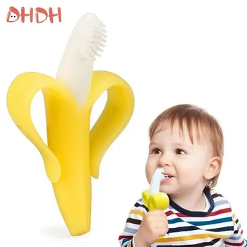 Banana Silicone Teether Brush 1