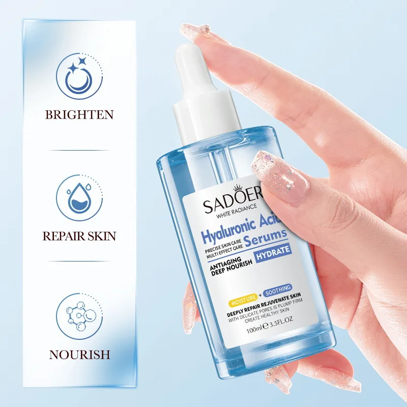 100ml SADOER Centella Sakura Vitamin C Hyaluronic Acid Facial Serum Face Moisturizing Firming Hydrating Facial Essence Skin Care