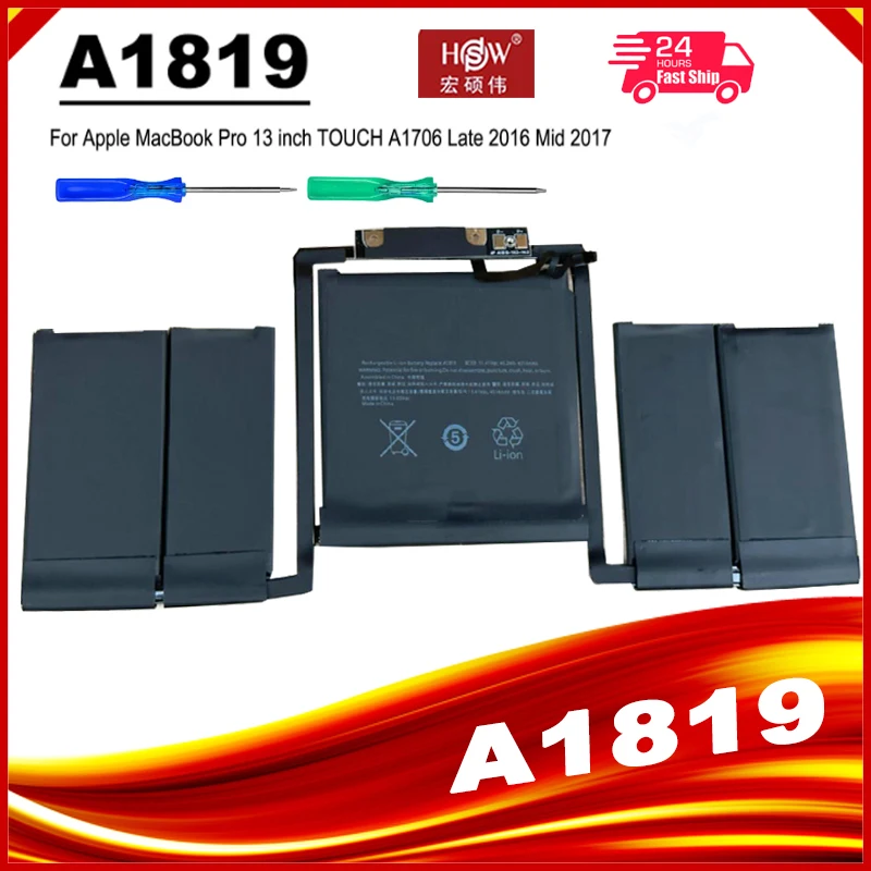 Bateria para Apple Macbook Pro Touch Bar de 13 Bateria A1819 A1706 A1706 Emc 3071 Emc 3163 Mlh12ll a Mpxv2ll a