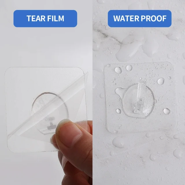 Crochet Auto-Adhésif Transparent pour Porte et Mur, Article Type RapLoad T1, pour Enfant, pour Serviette de Cuisine, Clé T1, 5/10/20 Pièces 3