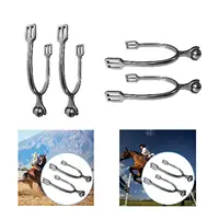 2 Pieces Horse Spur with Rotatable Gear Equestrian Accessory,Western Cowboy Spur 2