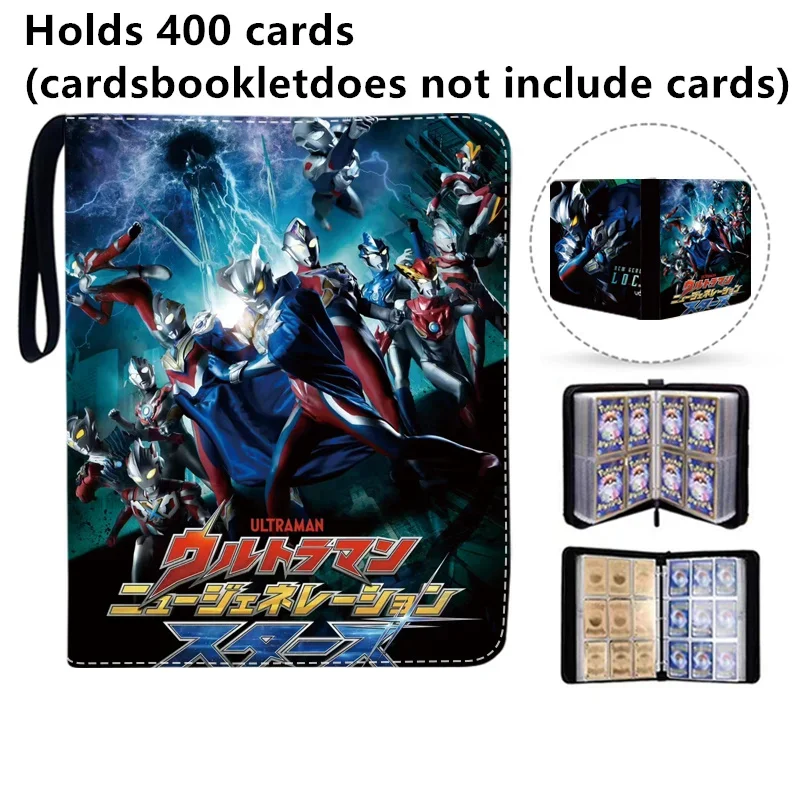 400pcs/900pcs Ultraman Card Album Book Folder Ultraman Arc Blazar Collections Zipper Double Pocket Card Binder Holder