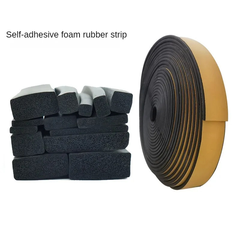 Strong Adhesion Black EVA Foam Sponge Rubber Strip Tape Waterproof Single  Sided Adhesive Anti-collision Window Door Seal Strip - AliExpress