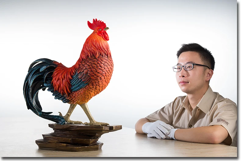 

51CM Large Limited Edition TOP Handmade art thriving business Good luck rooster cock brass Sculpture home company Ornament art