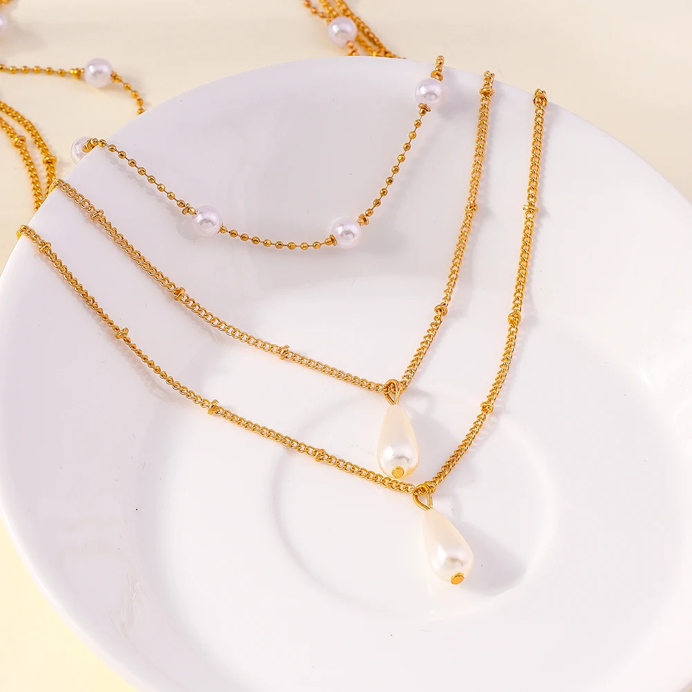 Aihua Elegante Imitation Perle Perlen Halskette für Frauen Halsband Halskette Pullover Kette Trendy Schmuck Hochzeit Schmuck Geschenke – Detail 3