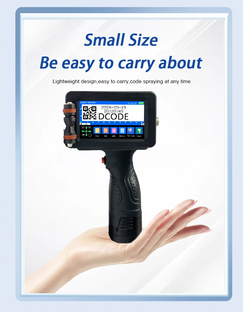 1760PLUS 12.7/25.4MM Portable Handheld Inkjet Printer with Fast-Drying Ink Text