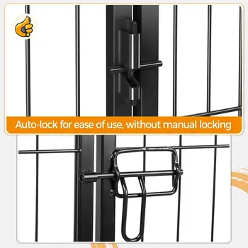 Heavy Duty Dog Playpen - Foldable Metal Pet Playpen Dog Exercise Pen Barrier Kennel with Door 6