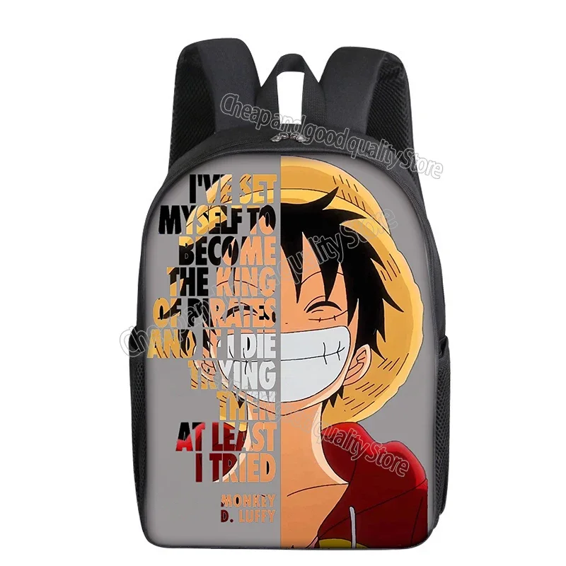 thumbnail image 1 of Mochila escolar Luffy de gran capacidad para niños, bolsa para computadora portátil de alta calidad, regalo, 1 pieza, 1 of 5