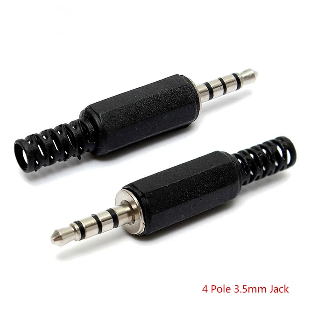 3.5Mm 4 Pole Soldeer Plug Diy Audio Adapter Connector Soldeer Terminal Diy Plastic Cover Handvat Reparatie Connector