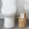 Wicker Toilet Paper Holder Stand, Wicker Toilet Paper Storage Basket for Bathroom, Natural Water Hyacinth Storage Baskets 3