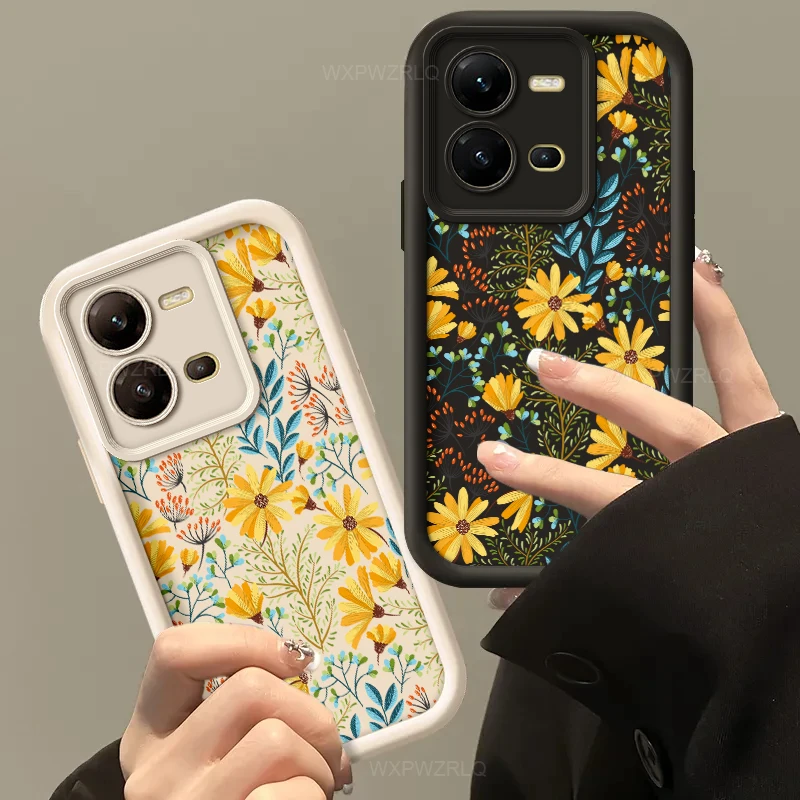 Floral Art Matte Soft Phone Case - Elegant Flower Painted Back Cover