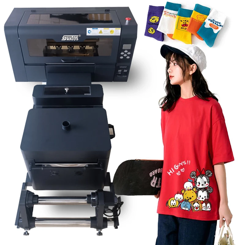 

Hot sale A3 30CM roll to roll heat transfer pet film printing machine DTF printer with automatic shaking powder