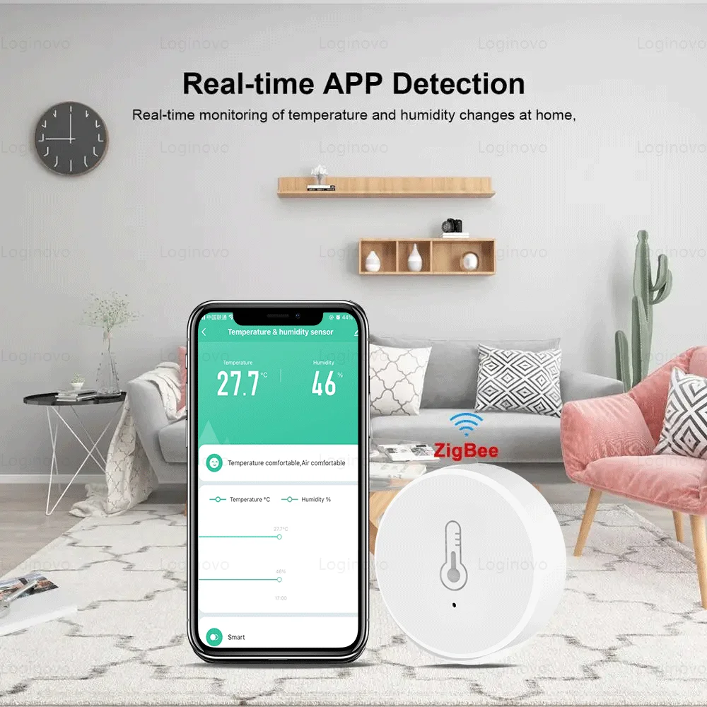 Temperature Humidity Sensor Tuya Smart Zigbee Home Automation Indoor For Alexa Google Home Smart Life App