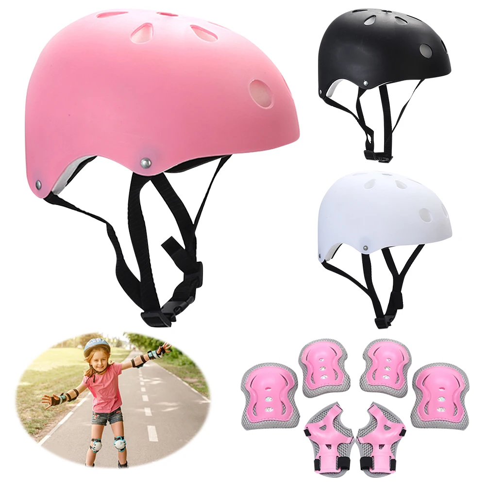 7Pcs Helmet with Knee Pad Elbow Pads Wrist Guards Kids Protective Gear Set for Bicycle Cycling Skateboard Scooter Skating