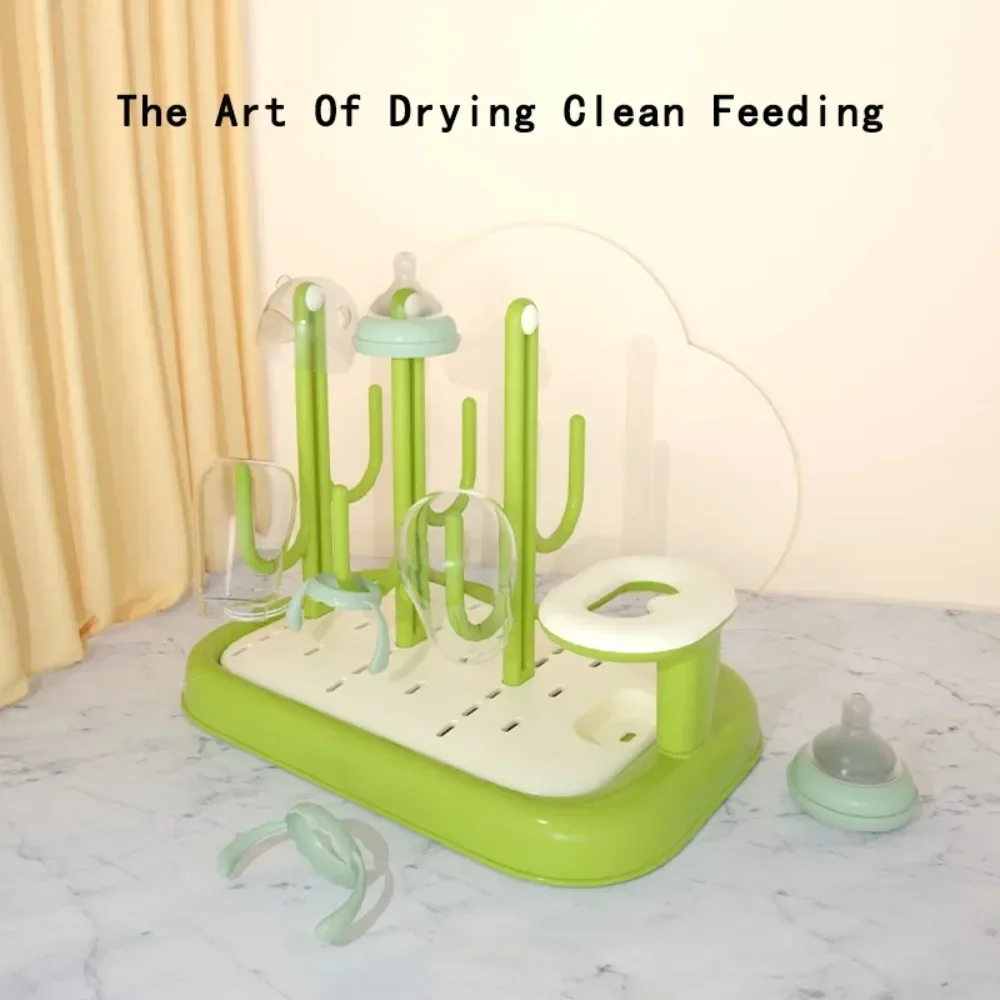 1 PC PP Material Drying Rack with Separate Space for Bottle Brush and Nipple Holder Prevent Bacteria for Baby Bottles and Cups