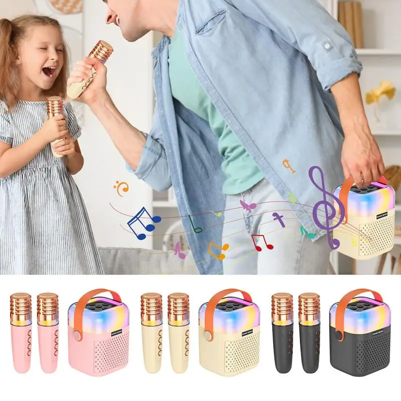 Kids Karaoke Machine For Girls Small Karaoke Machine Toy Portable Outdoor Speaker Singing System With 2 Wireless