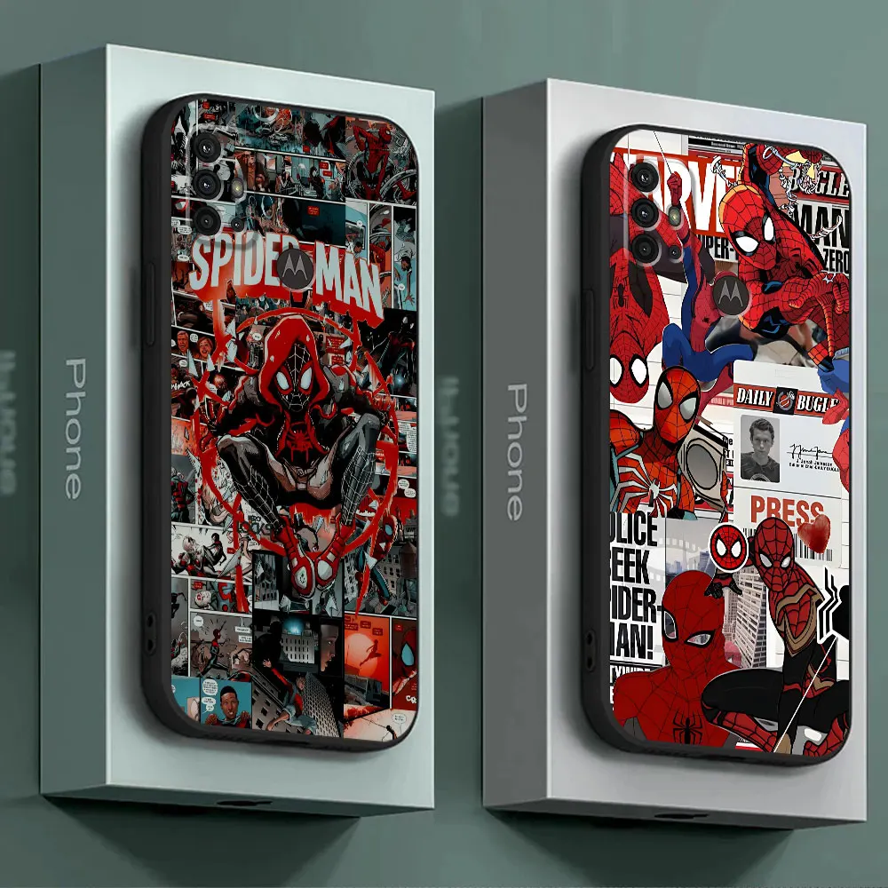 Custodia Per Telefono Marvel Spiderman Per Motorola Moto Edge 20 Lite 30 Pro E6S One Fusion Plus One Hyper Edge 30 Fusion Edge 40 Cover