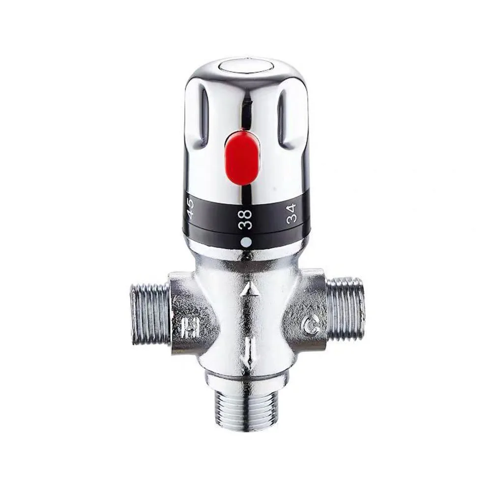 

1PC Brass Thermostatic Valve Mixing Valve Water Heater Temperature Control Pipe Valve Bathroom Solar Temperature Control Valve