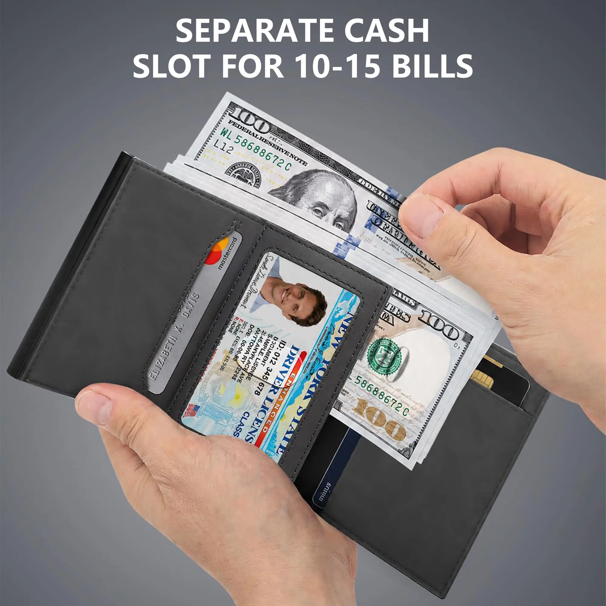 Sleek RFID-Blocking Pop-Up Card Holder Wallet with Magnetic Closure