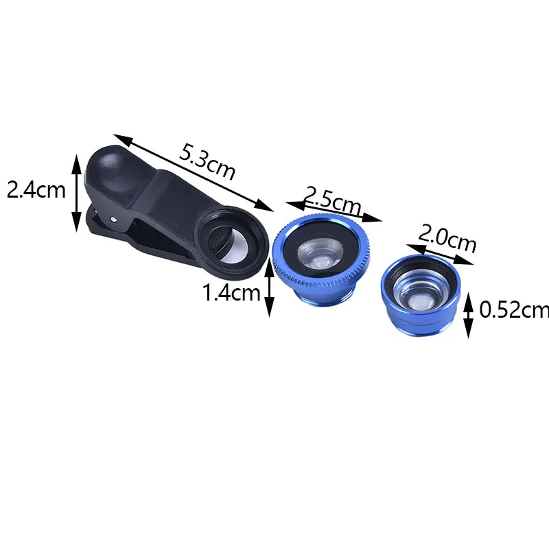 3-in-1 Mobile Phone Camera Lens Set: Fish Eye, Wide Angle, Macro