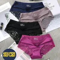 Ensemble/lot de slips confortables en dentelle sans couture pour femmes, culotte ajourée, sous-vêtements taille basse, culotte de Sport douce, Lingerie Sexy pour dames 1