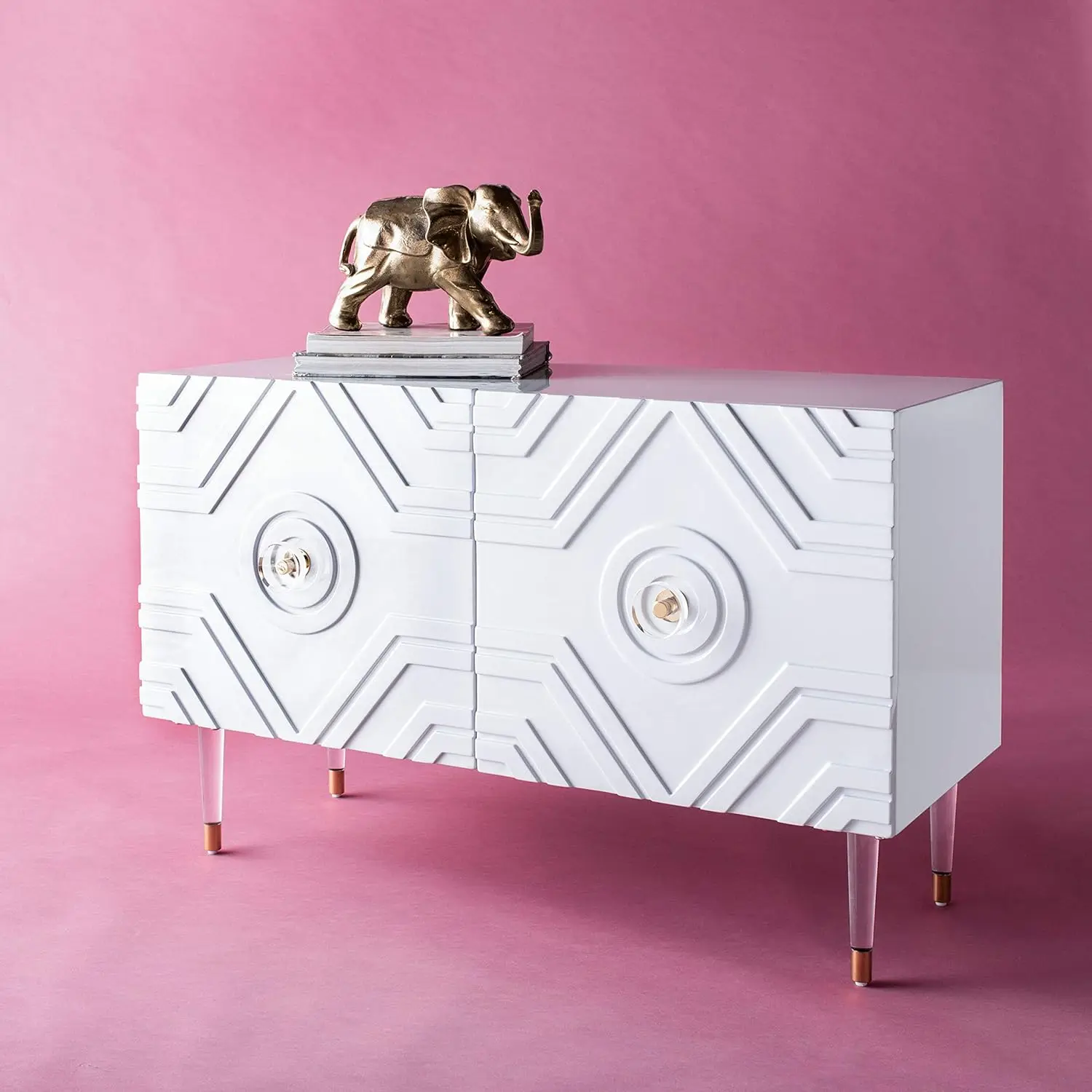 

Современный двухдверный сервант Safavieh Couture Home Зайн, цвет серый и золотой