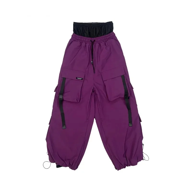 Warm Violet Ski Pants Women and Men Thickened Skiing Trousers Waterproof American Heavy Industry Snowboarding Pants