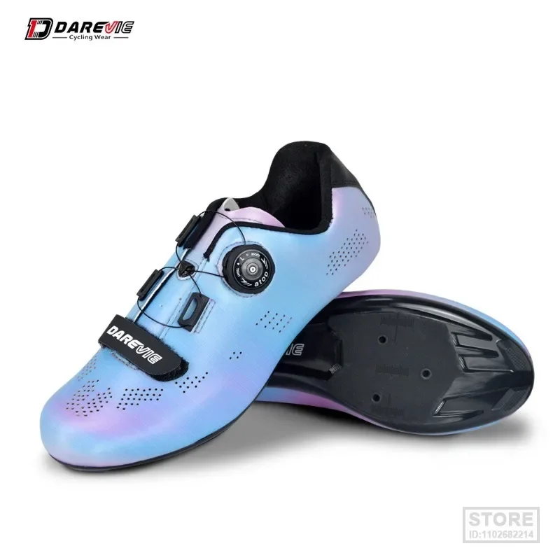 

DAREVIE Road Cycling Shoes Pearl Colorful Chameleon Light Reflective Racing Bike LOOK SPD-SL