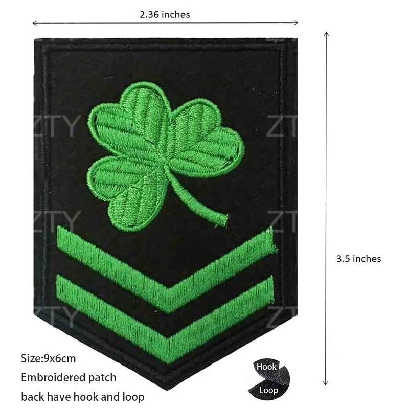 3D Embroidered Grade Badge IR Reflective Camouflage Military Armband  Military Rank with Backpack Hook Loop Patches for Clothing