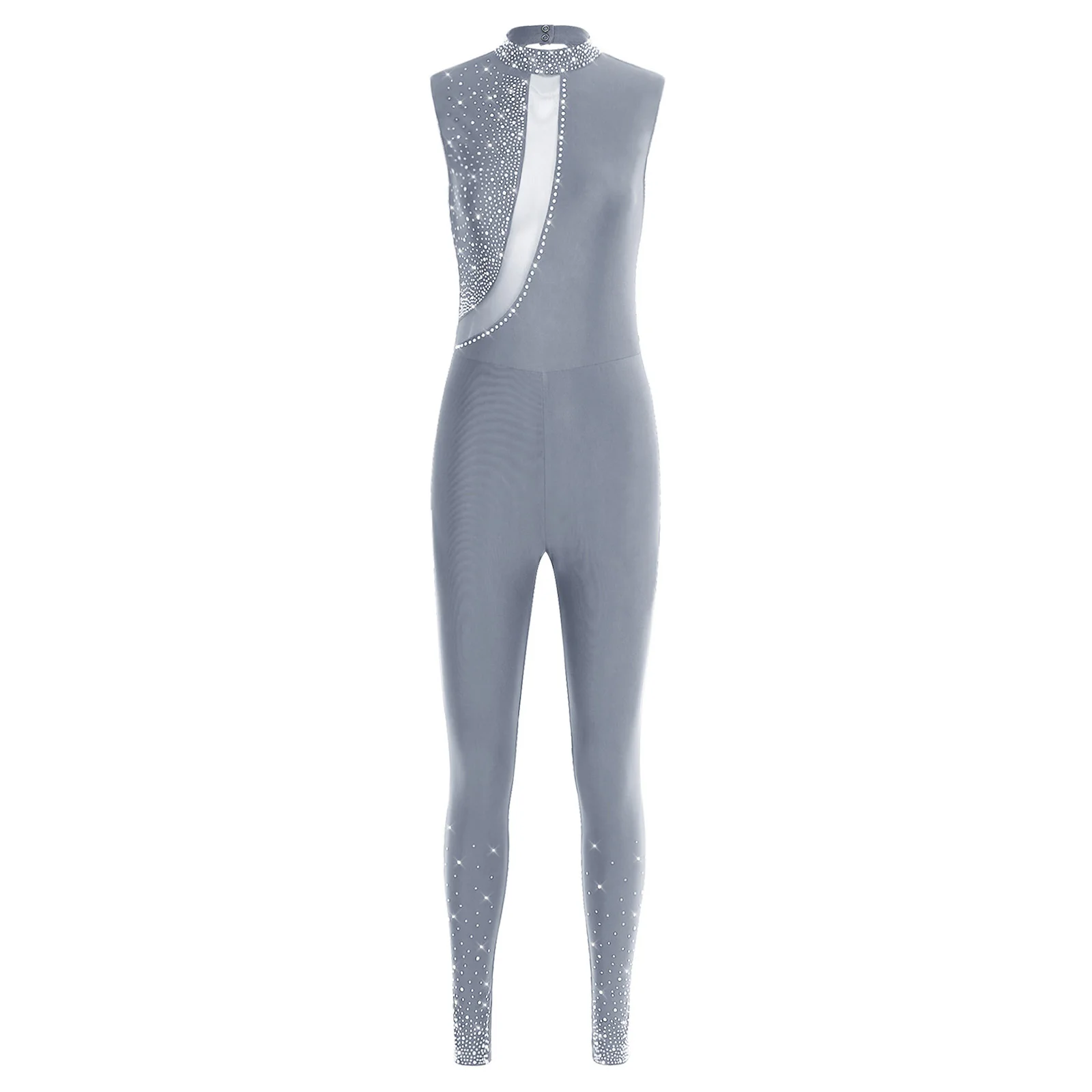 Frauen Erwachsene Gymnastik Ballett Tanz Trikot Künstlerische Eiskunstlauf Kostüm Glänzende Strass Tanz Training Unitards Overall – Detail 24