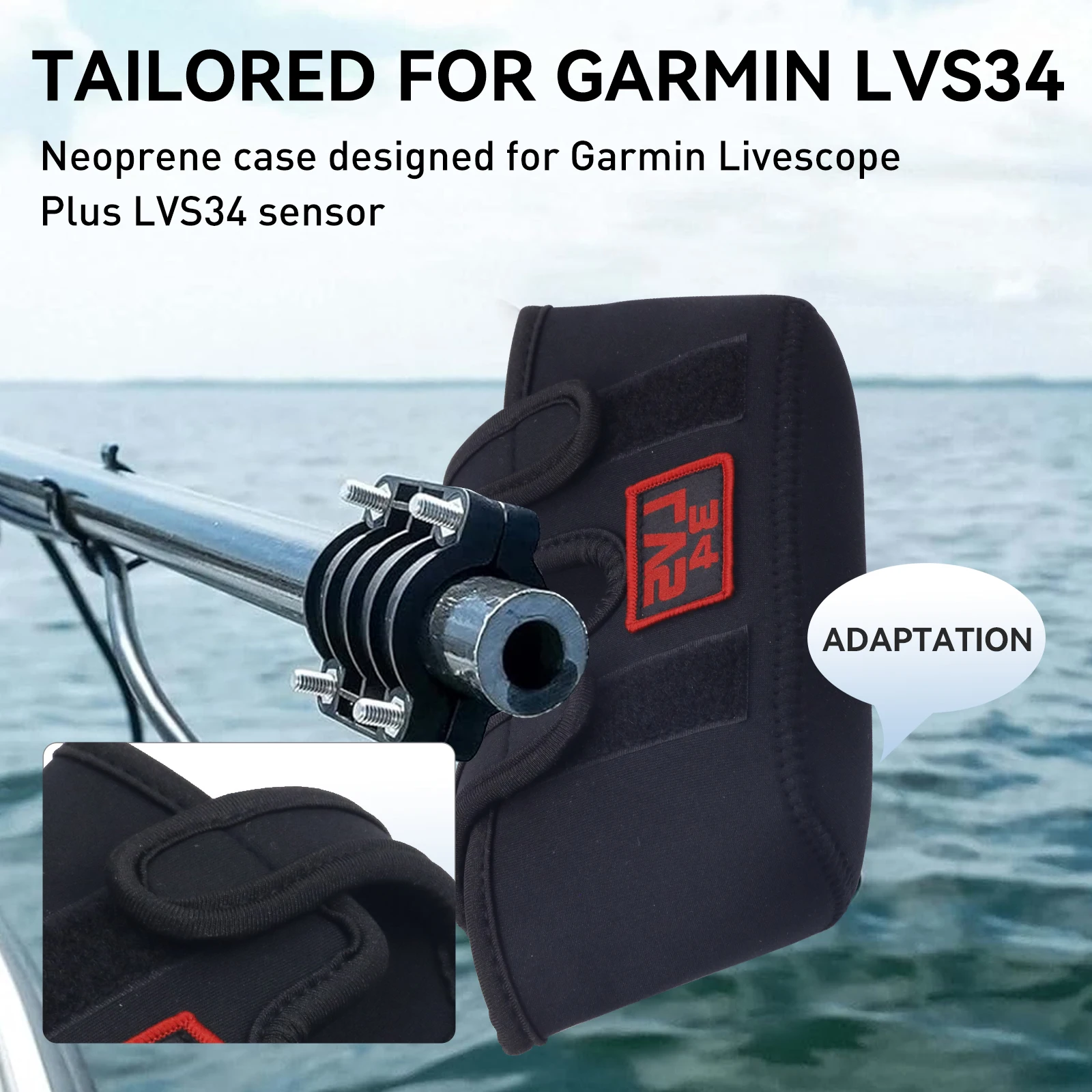 LVS34 Marine Garmin Transducer Cover Saltproof Shockproof HD Chloroprene Protector For Boat/Fish Finder Sonar