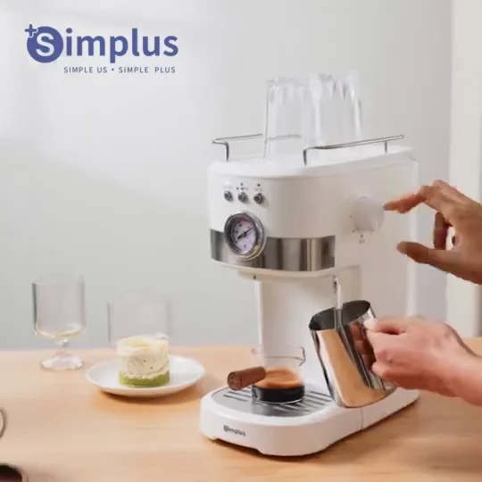 (Preorder) Simplus Coffee Maker, Italian Automatic Extraction, 20bar 15Bar Deep Pressure, 1.2L Water Tank with Temperature Dial KFJH014  ကော်ဖီဖျော်စက်