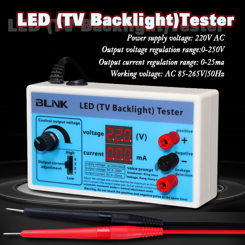 LED Lamp TV Backlight Tester LED Strips Beads Test Tool EU&US Measurement Instruments for LED Light Backlight Tester 0-230V 4