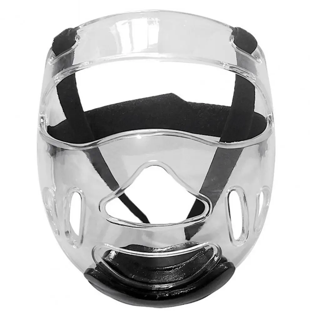 Taekwondo Masker Protector Air Gaten Mond Gewatteerde Anti-Aanval Beschermende Apparatuur Transparante Karate Tactische Helm Gezicht Cover