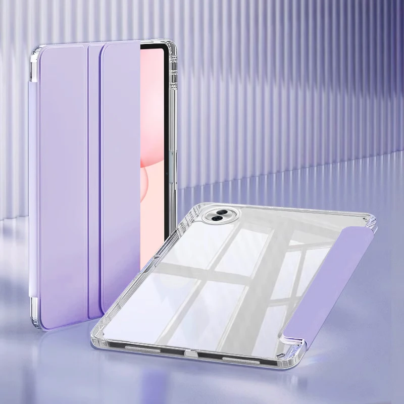 Clear Acrylic Trifold Stand Tablet Case with Pen Holder