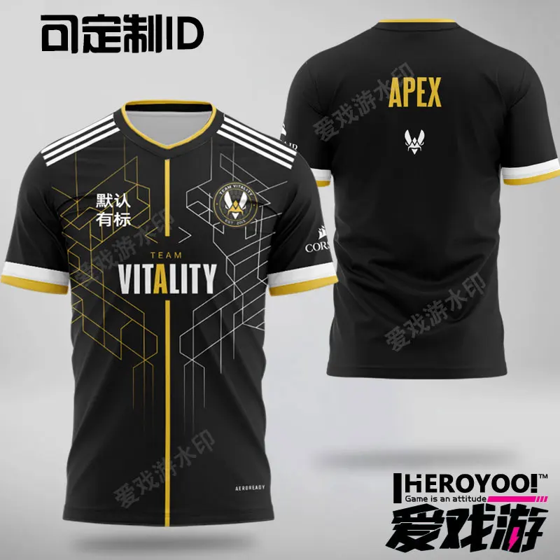 Vitality Team Kit Can Be with ID for Esports French Little Bee ZYWOO Game Suit Major Short Sleeved CSGO t shirt