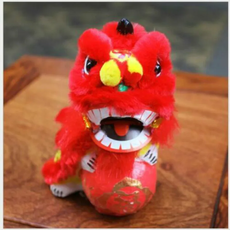 

Lion Dance Chinese Mascot Lion Rolling Hydrangea Car Swing Lion Desk Supply Gift Furry Traditional Lion Dance Doll Decoration